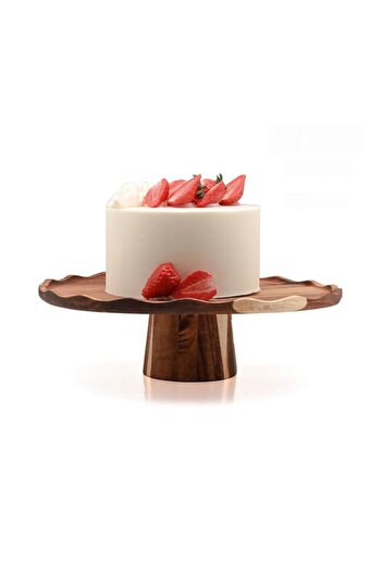 MİEN Mien Durable Acacia Cake Stand 7B142