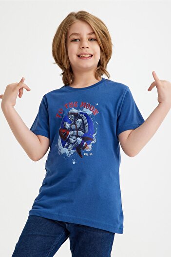CC STORE Astronaut Printed Children's T-Shirt for Ages 5-15