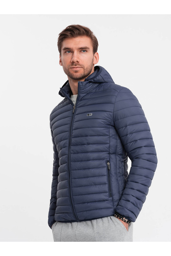OMBRE Ανδρικό καπιτονέ σακάκι - navy blue V1 OM-JALP-0156 XXL