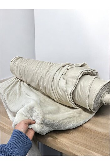 PLUSH STUDIO ISTANBUL Toscana 500Gr Imported Ecru Plush Rabbit Feather Faux Fur - 100X150Cm Home Textiles