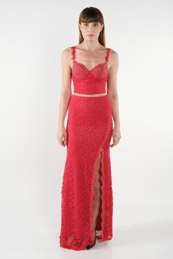 OTAKU Lace Stone Embroidered Dress Suit