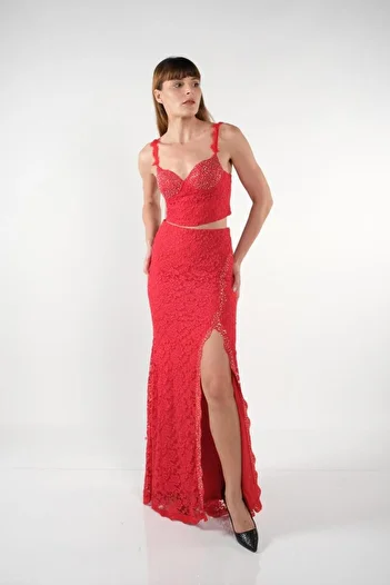OTAKU Lace Stone Embroidered Dress Suit