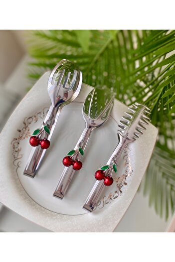 Sillage Home Titanium Plated 3-Piece Luxury Service Presentation Set, Tongs Set