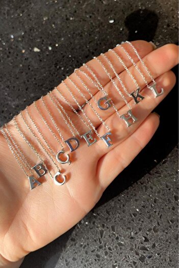 Spossy Silver Jewelry G Harfi Minimal Kolye