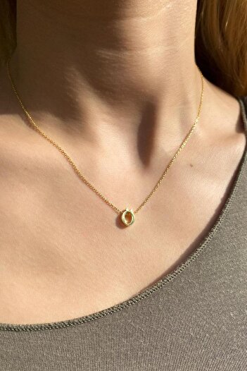 Spossy Silver Jewelry Ö Harfi Minimal Kolye