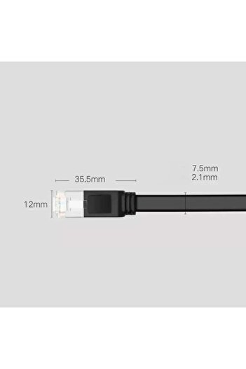 Ugreen Cat6 Flat Pure Metal Konnektör Utp Ethernet Kablosu 1 Metre