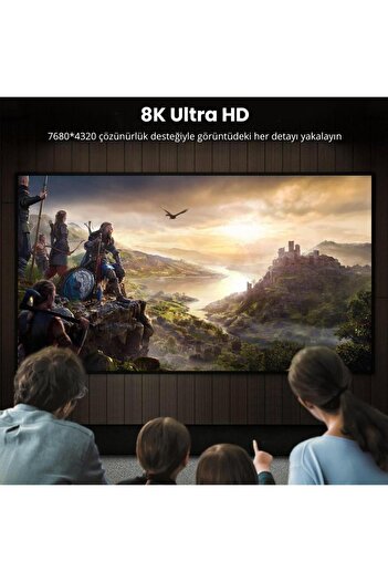 Ugreen 8k 60hz Displayport To Displayport 1.4 Örgülü Kablo 2 Metre