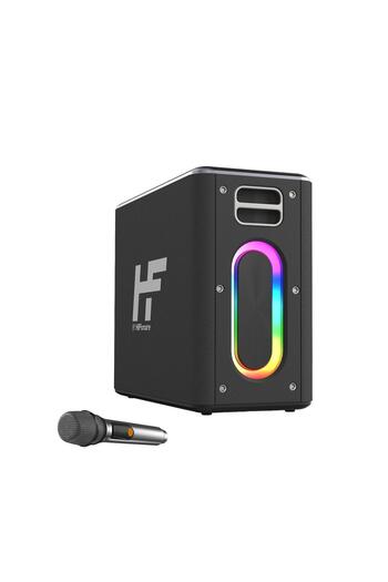 HiFuture مكبر صوت أسود Musicbox 2 - 100 واط مع إضاءة RGB وميكروفون كاريوكي لاسلكي Tws