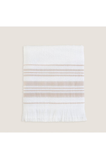 Chakra Derin Bamboo Face Towel 50x90 cm Beyaz-Beige