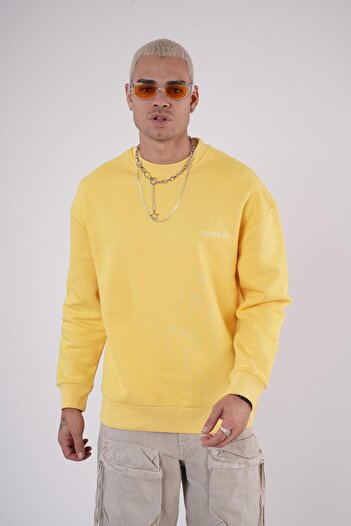 Butik TREND BIZ Λεπτομερής φούτερ Unisex με λαιμόκοψη με 3 νήματα