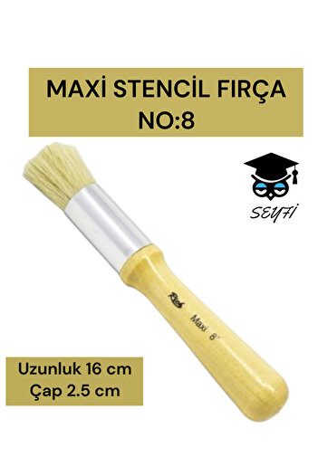 SEYFİKİRTASİYE 1 Pcs Maxi Stent Brush No:0 2 4 6 8 10 12 Numbers Natural Bristle Clam