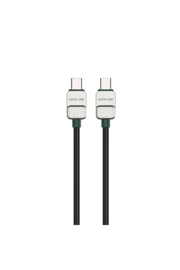Green Lion Usb C To Usb C Electroplated Braided Cable 1M 60W - Black+Green