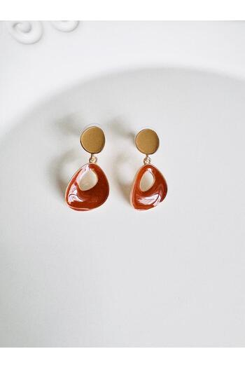 DEVİ fashion Brown Dangle Earrings3 cm