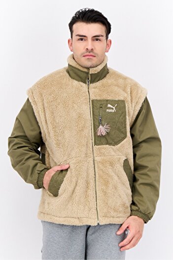 Puma Men Sportswear Fit Long Sleeves Outdoor Jacket, Khaki