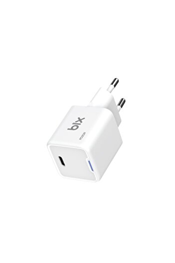 Bix 20w Gan Usb-c Hızlı Şarj Adaptörü Iphone, Android Ve Ipad Uyumlu Type-c Pd Şarj Aleti Beyaz