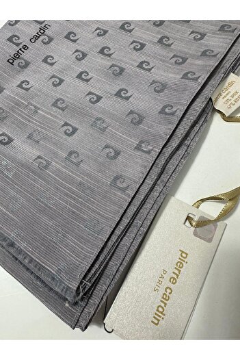 Pierre Cardin Silk with Logo - Gray Cotton Jacquard Etol Shawl - 8934985 -955-971