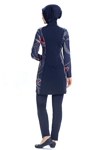 REMSA Lycra Full Covered Hijab Swimsuit 266 02 Navy Blue
