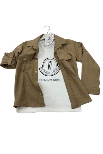 Esterella Linen Blend 2-Piece Shirt and T-Shirt Set