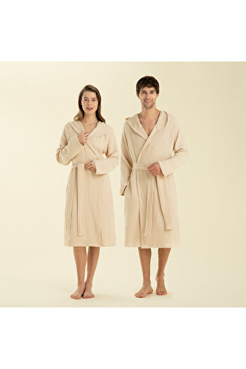Chakra Armin Unisex Bathrobe Beige
