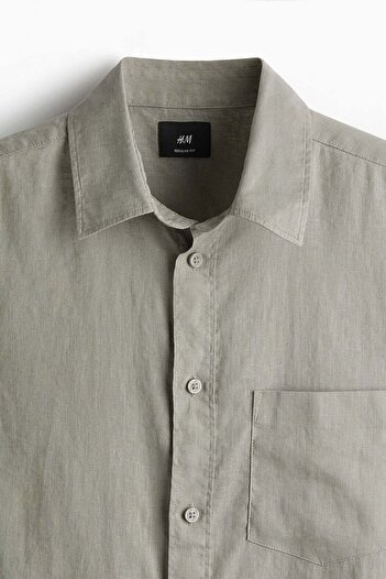 H&M Regular Fit Linen-blend shirt