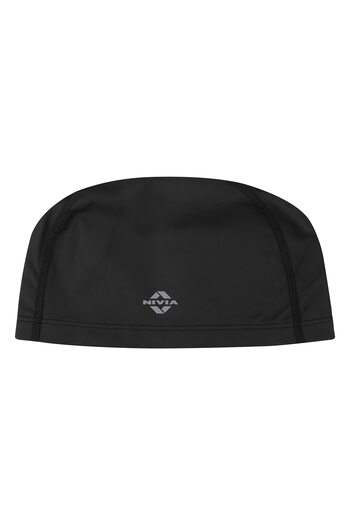 Nivia Uniswim Swimming Cap | Black | Universal |Silicone | Unisex | Hair Protection | Comfortable