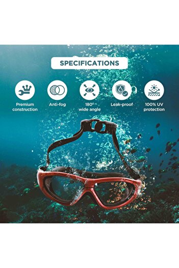 Endless Stylish Swimming Goggle with Anti-Fog & UV Protection | Brown | Silicon, PU | Leak Proof | One Size