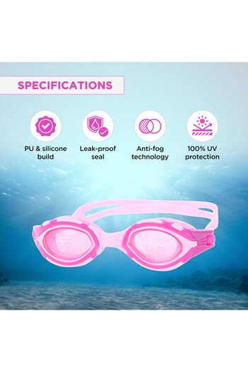 Endless Swimming Goggle With Anti-Fog & UV Protection | Leak Proof | Pink | Free Size | Silicon, Rubber