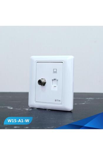 Btm Computer socket and white spiral TV socket -6 pieces
