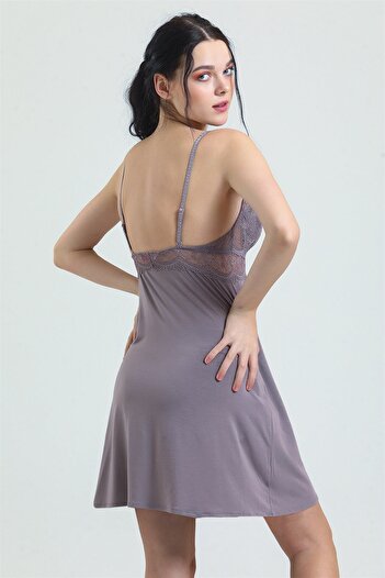 Magic Form 7378 Women's Zinc Lace Modal Nightgown