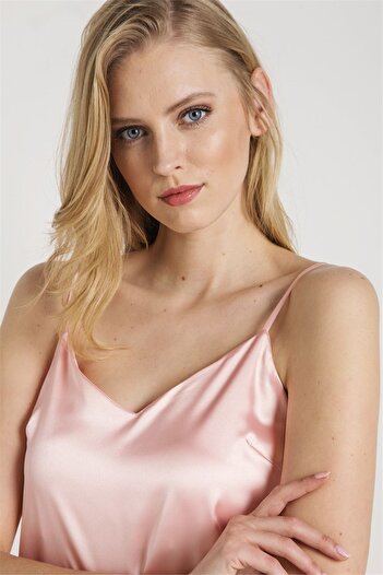 Magic Form 7270 Women's Pink Sling Satin Nightgown