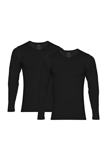 Şahin Şahin Men's Lycra Long Sleeve Bodysuit - Pack of 2