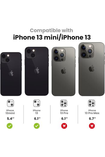 AWH iPhone 13 Mini/13 Camera Lens Protector, 9H Tempered Glass, Metal Ring, Screen Protector