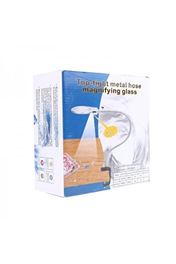 shopwave 2.5X130 mm 5X24 mm Led Illuminated Magnifier, Table Top Metal Hose Latchg15124C