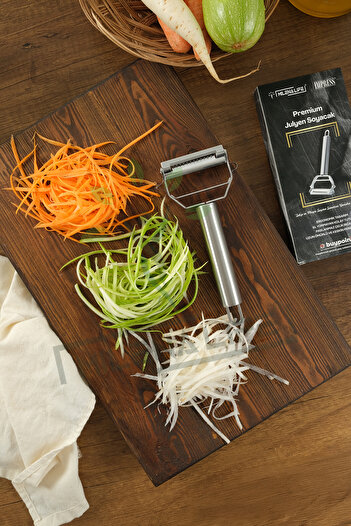 Milena Life Practical Stainless Steel Turbo - Julienne Fruit and Vegetable Cutter, Chopper Kitchen Gadget