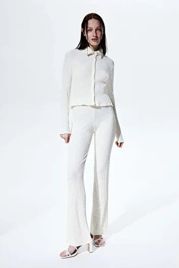 H&M Flared textured trousers