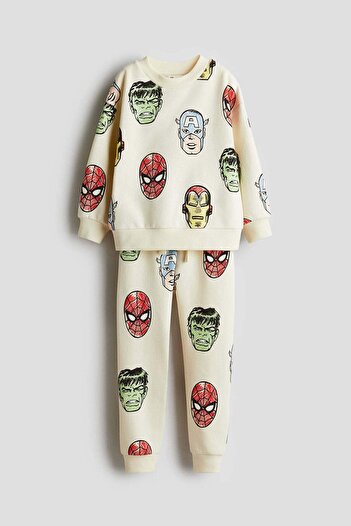 H&M 2-piece printed sweatshirt set