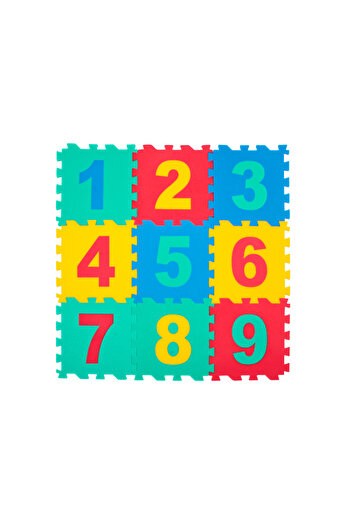 Nar724 9 Parça Büyük Boy Rakamlı Sayılı Sünger Yapılı Oyun Karosu Yer Matı Puzzle Yapboz