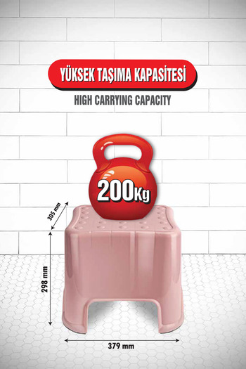 Flora Herkül Banyo Taburesi, Kaydırmaz Kauçuk Tabanlı 200 Kg Taşıma Kapasiteli Lüks Tabure BEYAZ