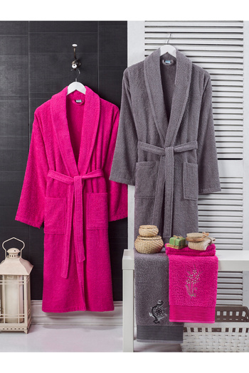 Denia Home Textile 100% Cotton 8 Piece Family Bathrobe Set |   Bathrobe Set |   Dowry Set |