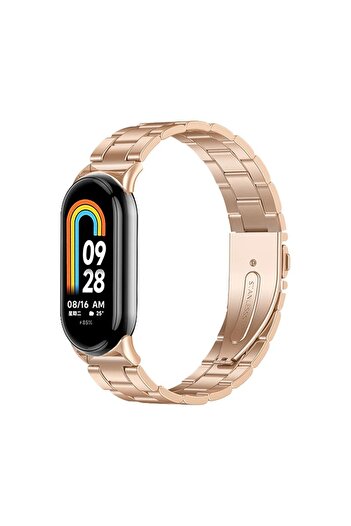Techmaster Xiaomi Mi Band 8 9 10 Uyumlu Paslanmaz Çelik Steel Kordon Kayış