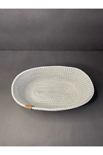 Sevdam Sepet Small Size Gray Bread Basket - Cord Rope