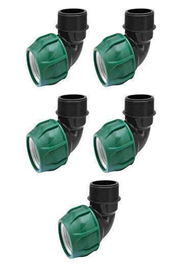 POELSAN Coupling Male Elbow 32X1" - 5 Pieces, Irrigation Pipe Connection Tube Elbow