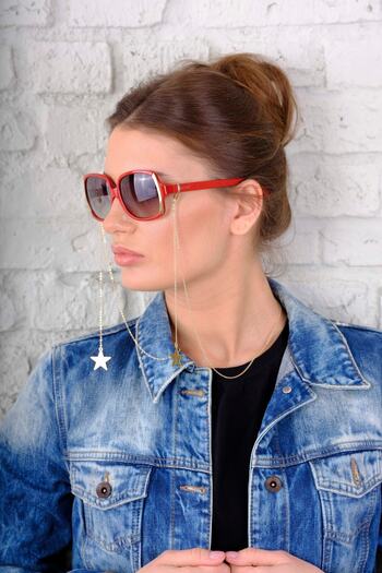New Obsessions Palermo Gold Color Glasses Chain with Star Detail