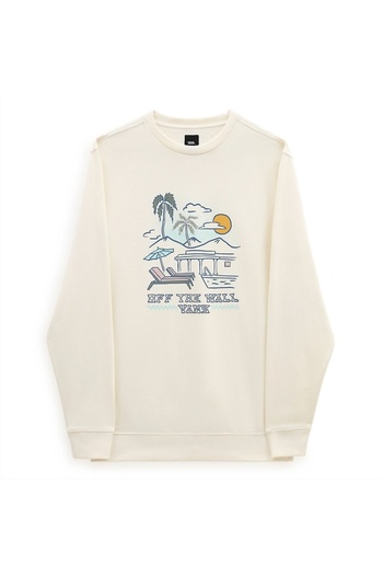 Vans Μπλούζα Bărbați crem και alb Vans Resort Crew Φούτερ Antique White