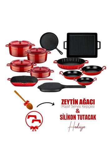 Lava Döküm 12x Trendy Serisi 17 Parça Tencere & Tava Seti