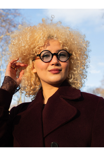 Angel Eyes Stylish Fashion Sunglasses with Leopard Round Blue Glass - Modern and Retro Design