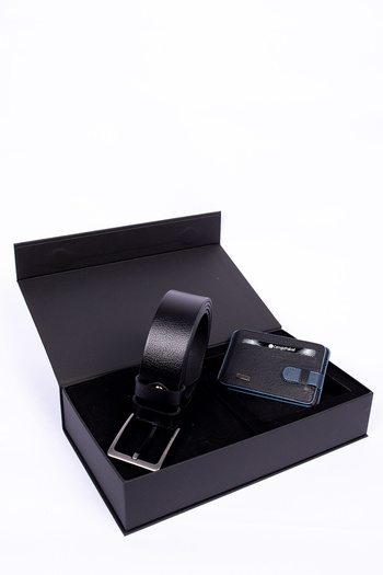 CENGİZ PAKEL Cengiz Pakel Genuine Leather Jeans Belt - Card Holder Set