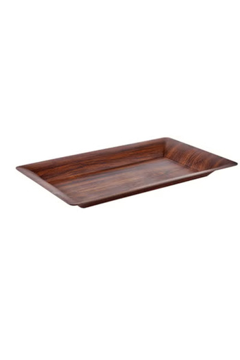 Generic Luxury Plastic Serving plate wooden color 55X33 CM