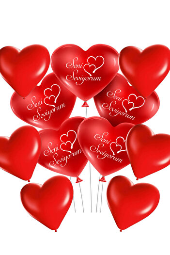 BALON DİYARI 💘   Set of 20 Romantic Heart Balloons – "I Love You" Written and Plain Heart Balloons 🎈 ❤️