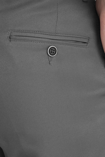 Varetta Men's Smoke Color Cotton Pocket Summer Straight Linen Trousers